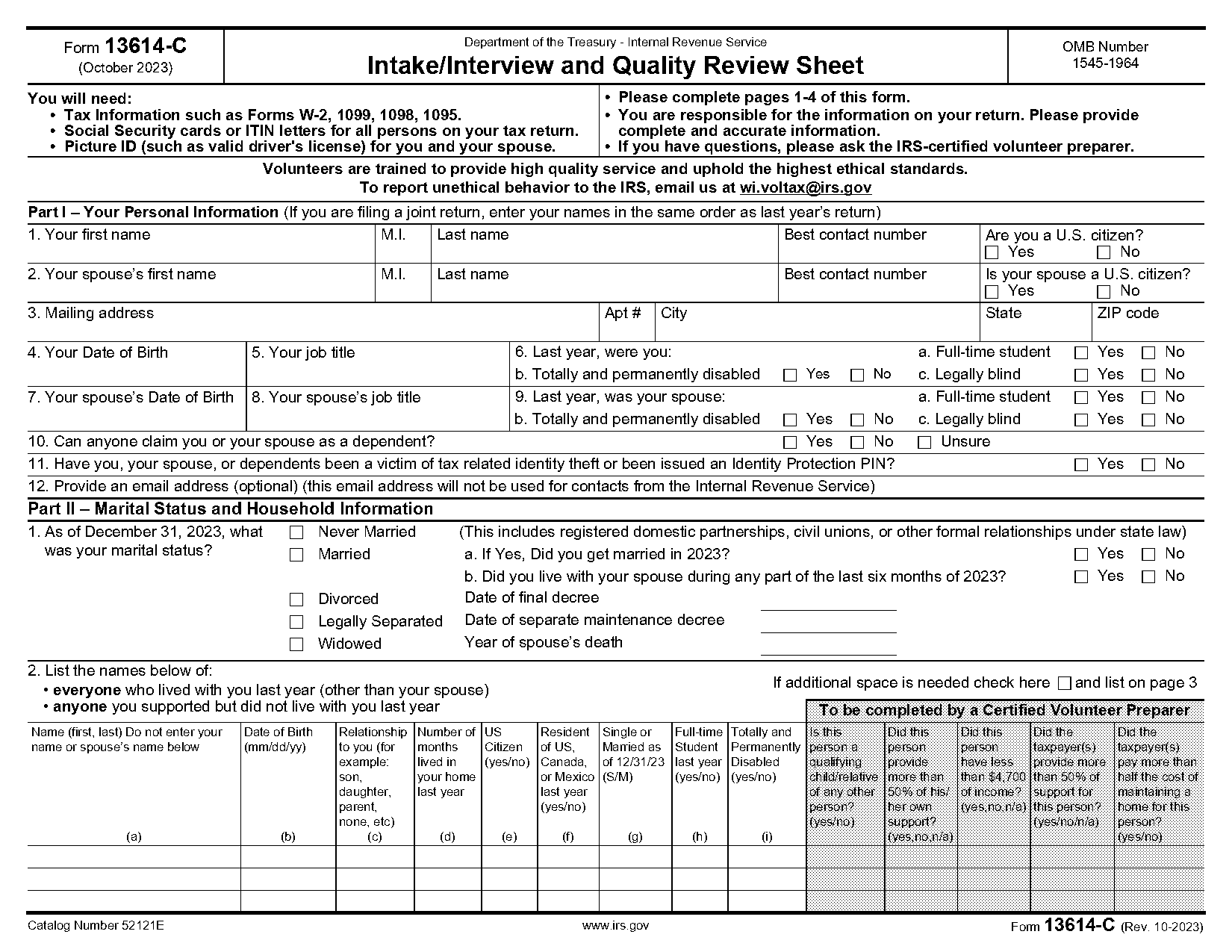 intake memorandum