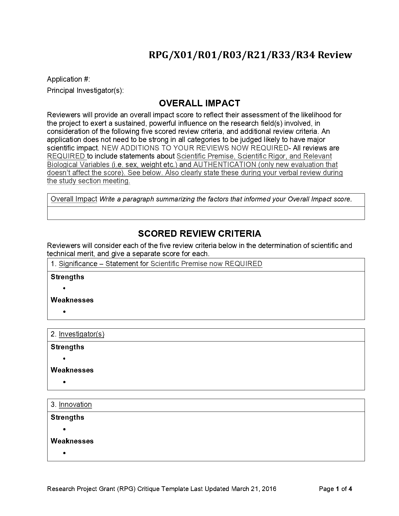 nih grant evaluation form