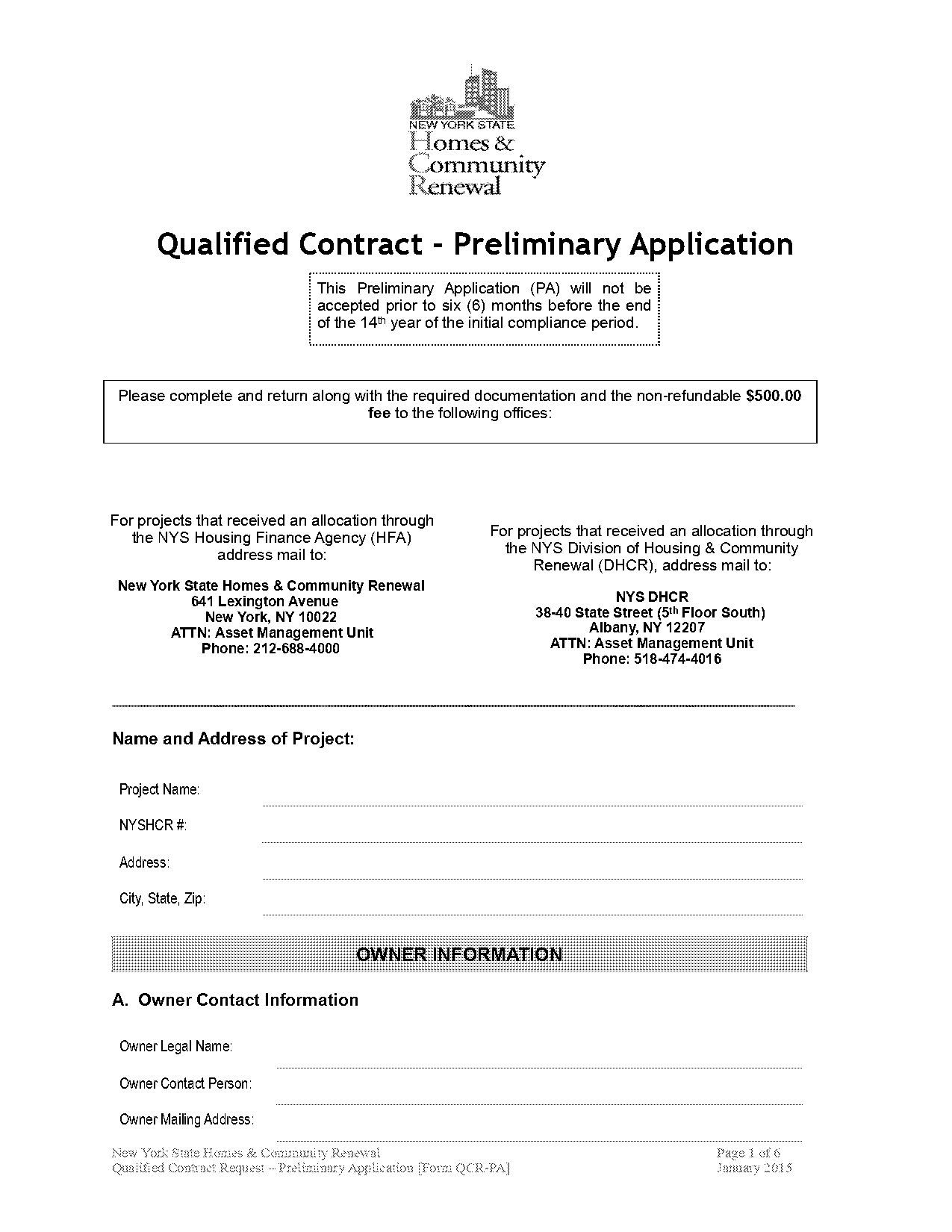 preliminary application for affordable housing nyc