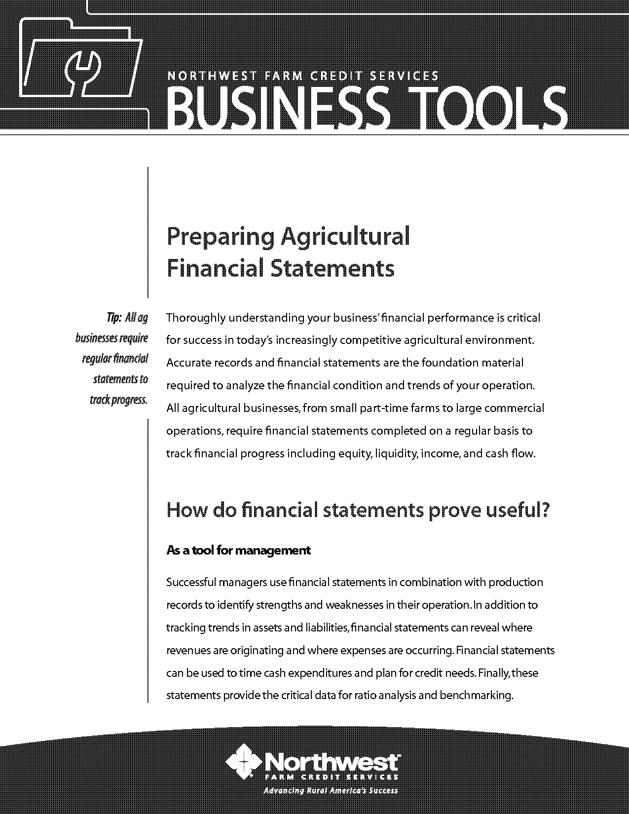 preparing agricultural financial statements