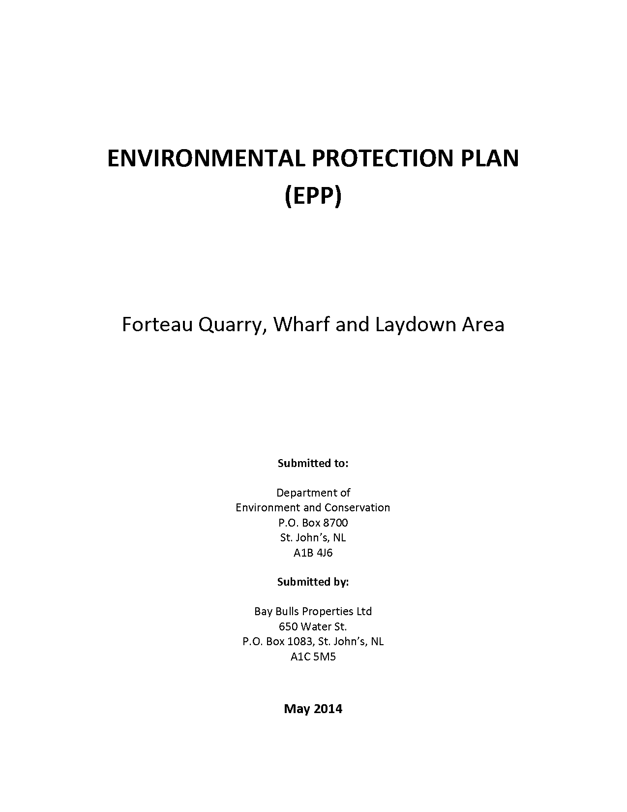 environmental protection plan template