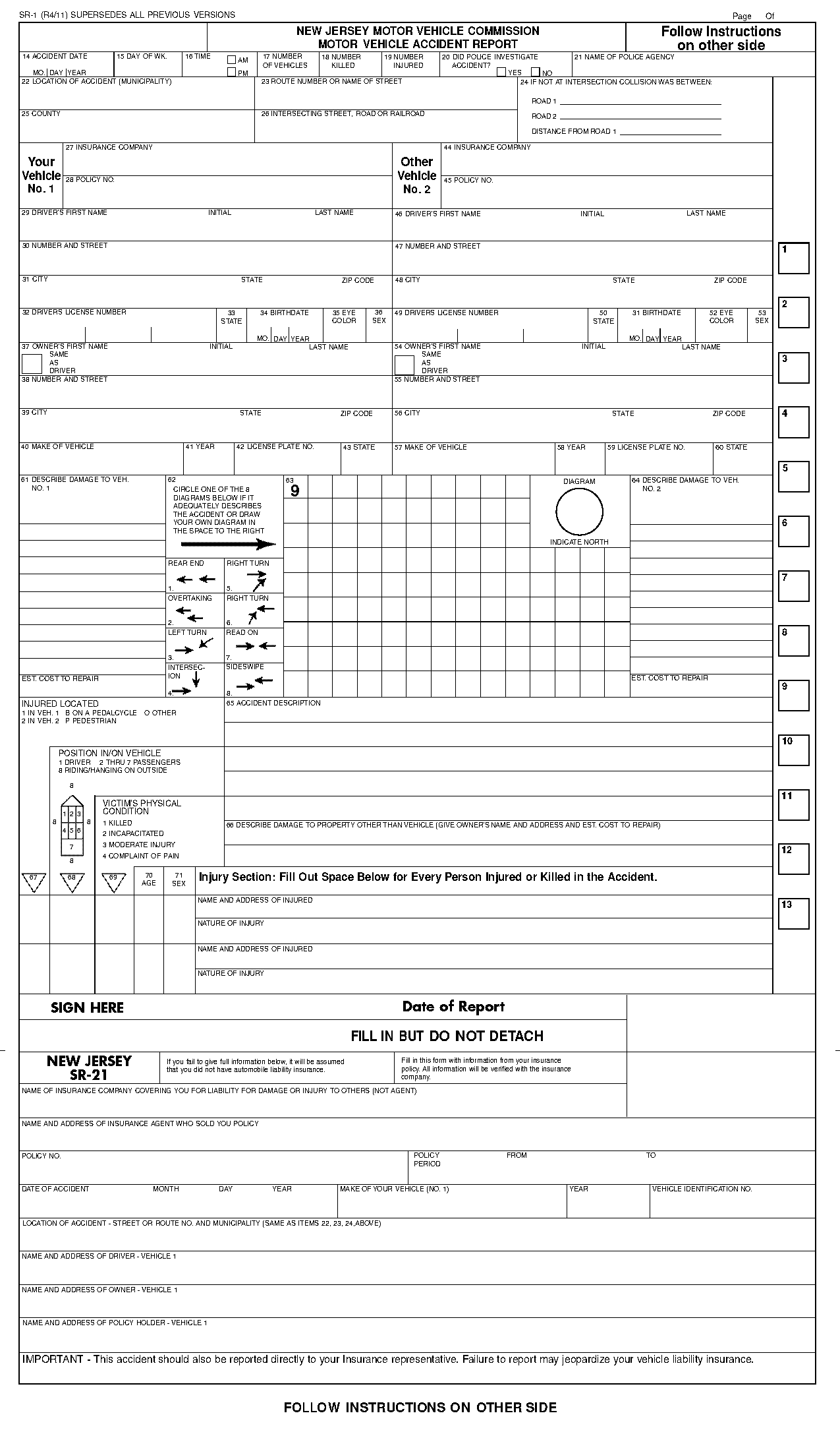 vehicle damage report form