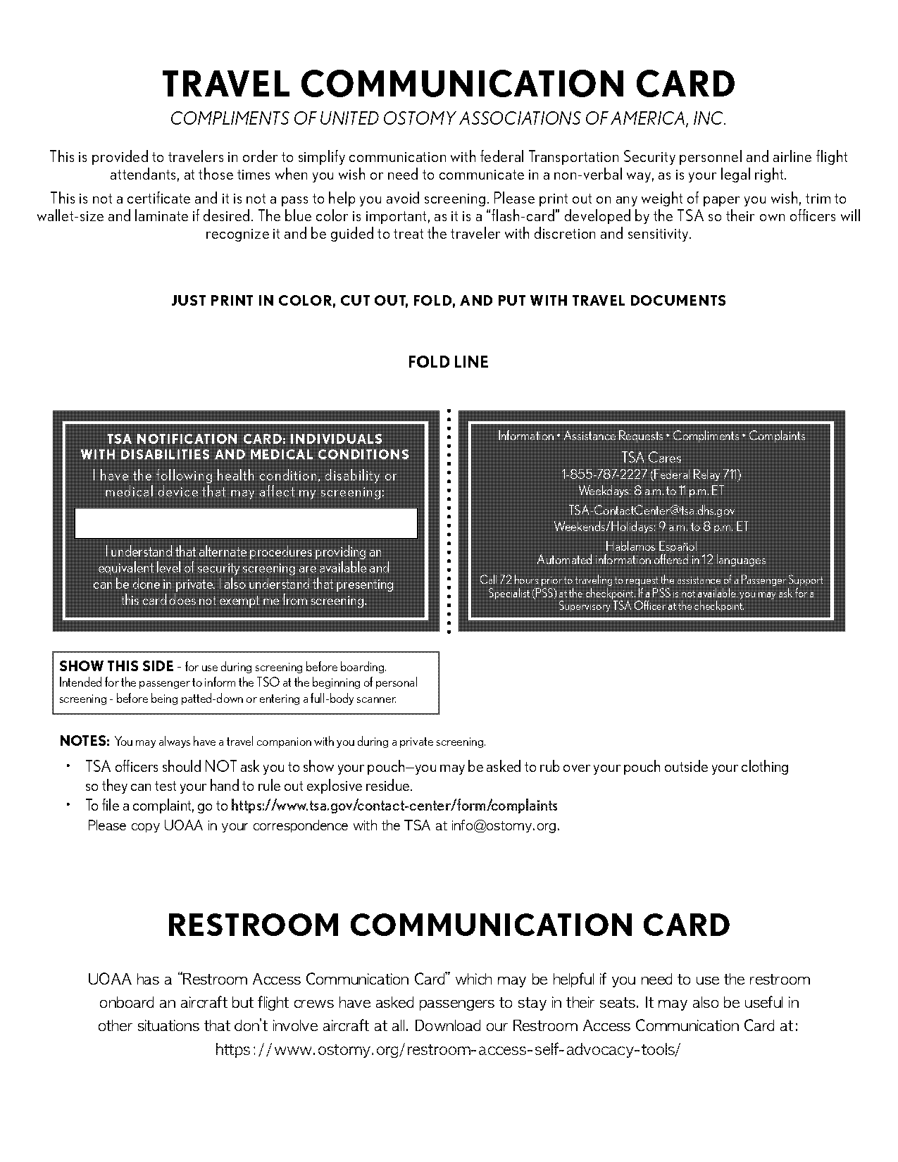 medical alert restroom access required card