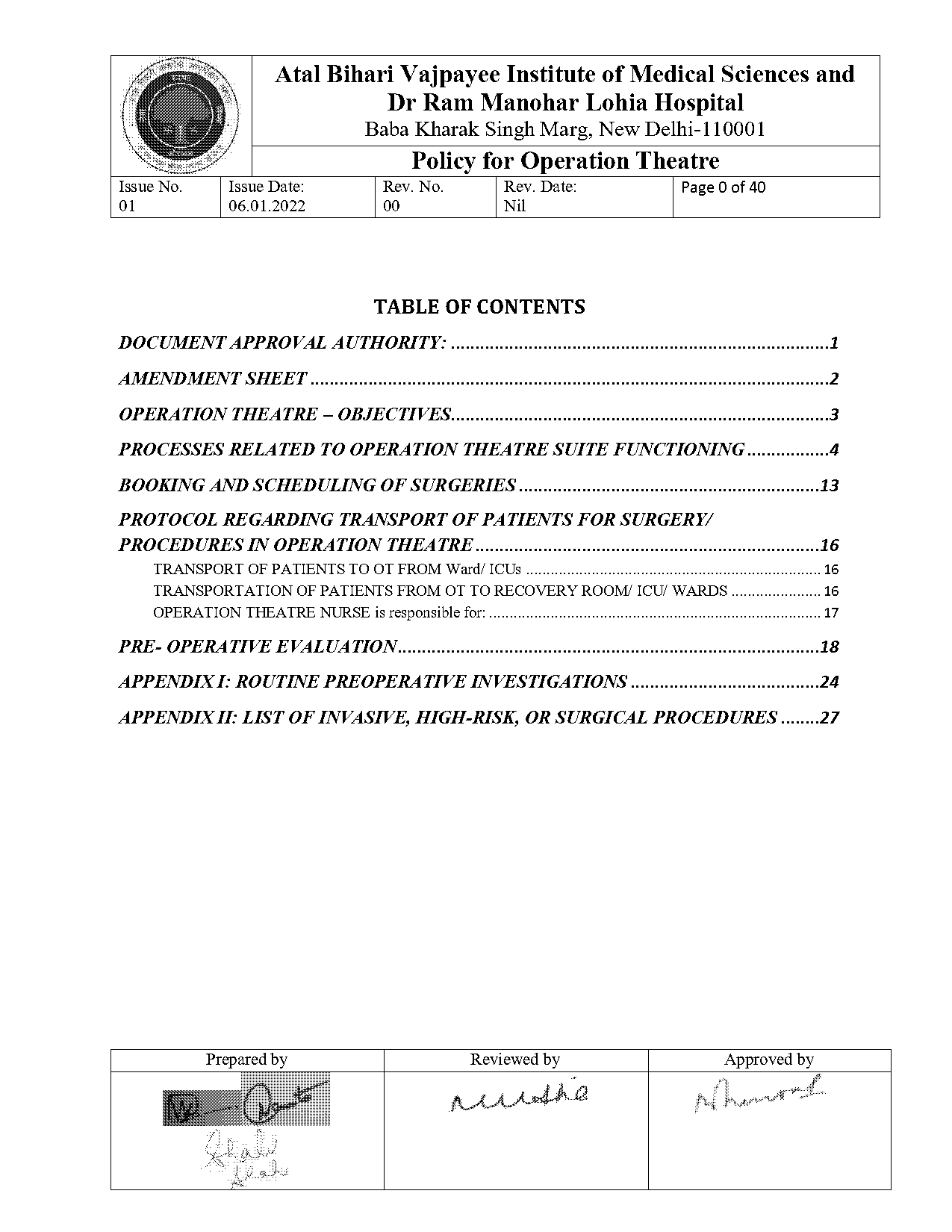 nabh operation theatre manual