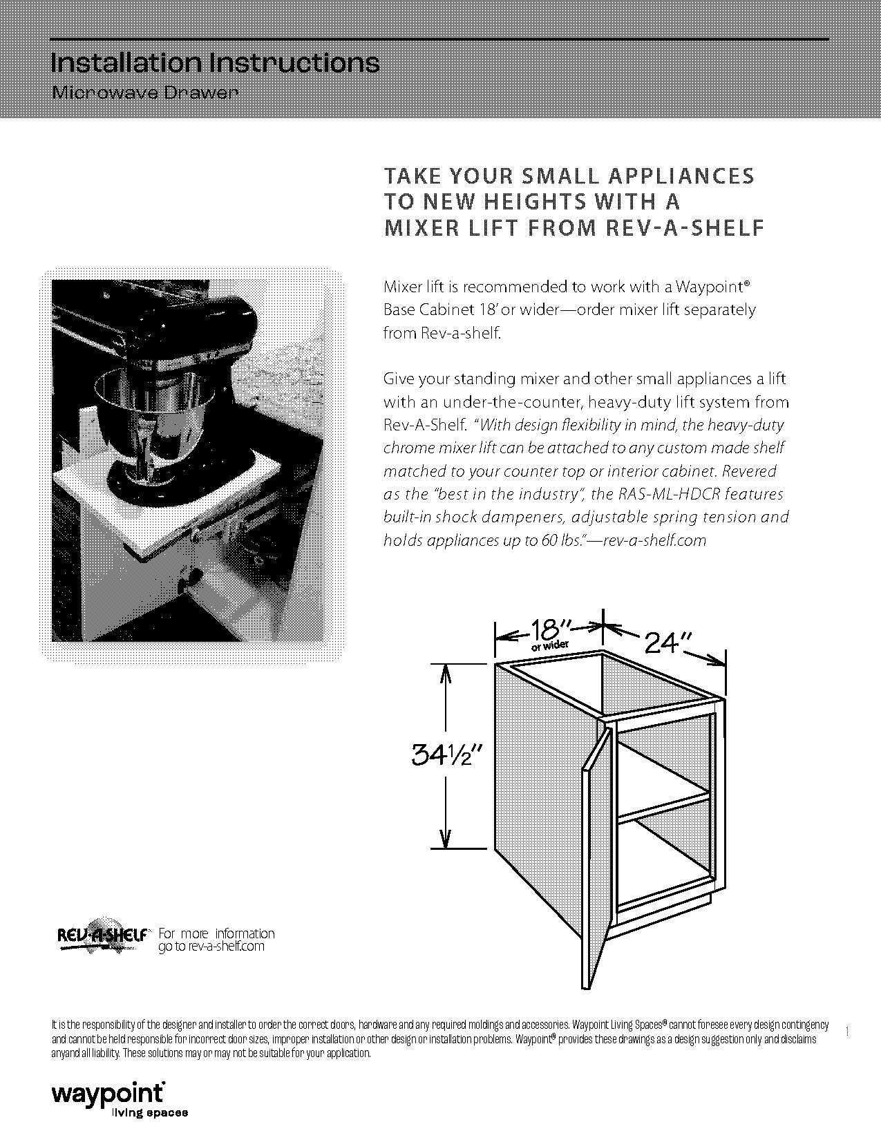 rev a shelf heavy duty door mount kit installation instructions