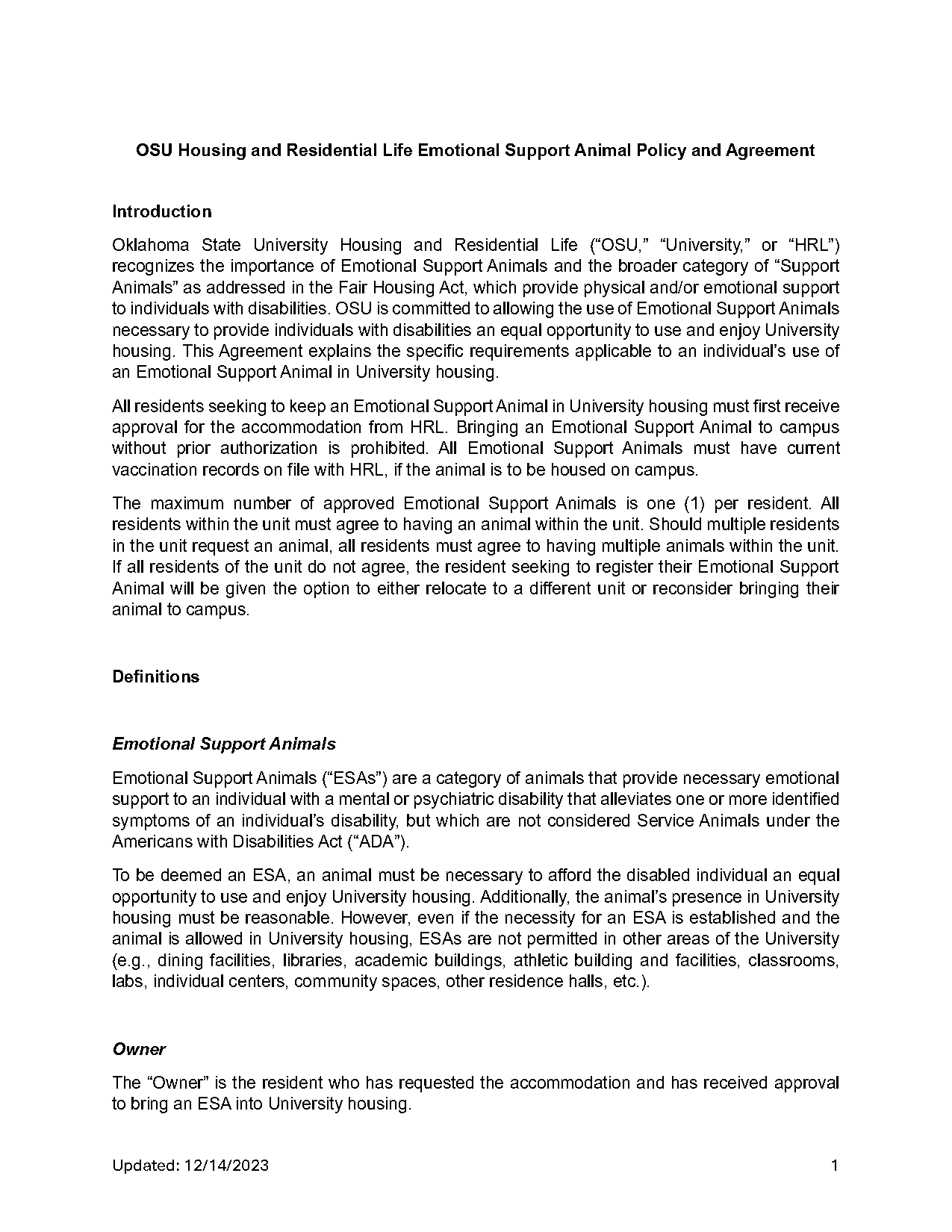 fair housing act oklahoma emotional support animal