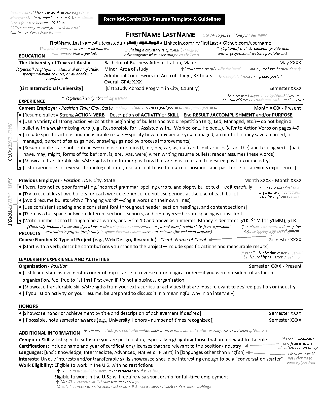 resume template changes word