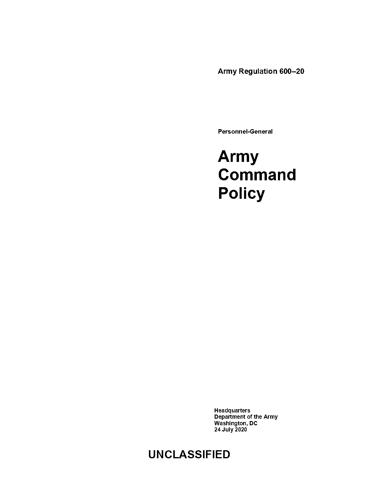 army company policy letters