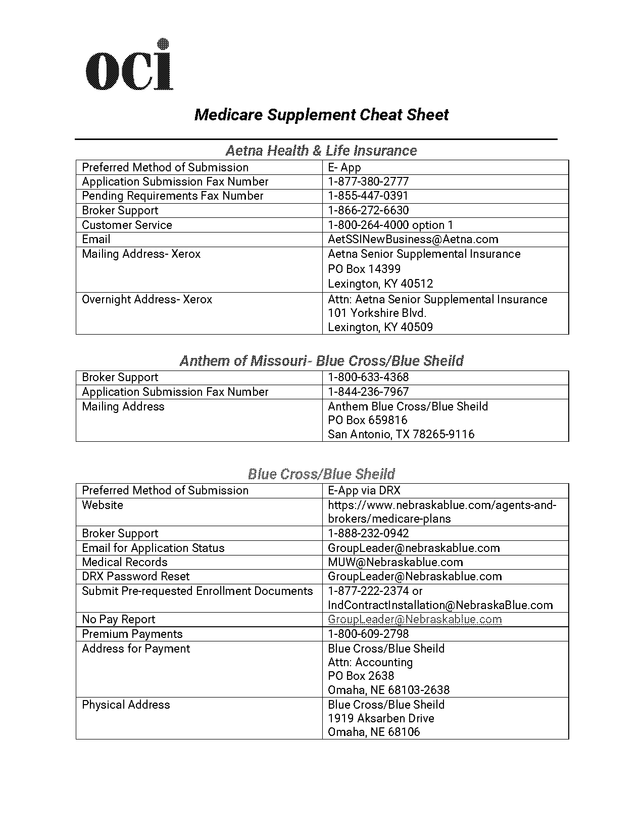 life insurance cheat sheet