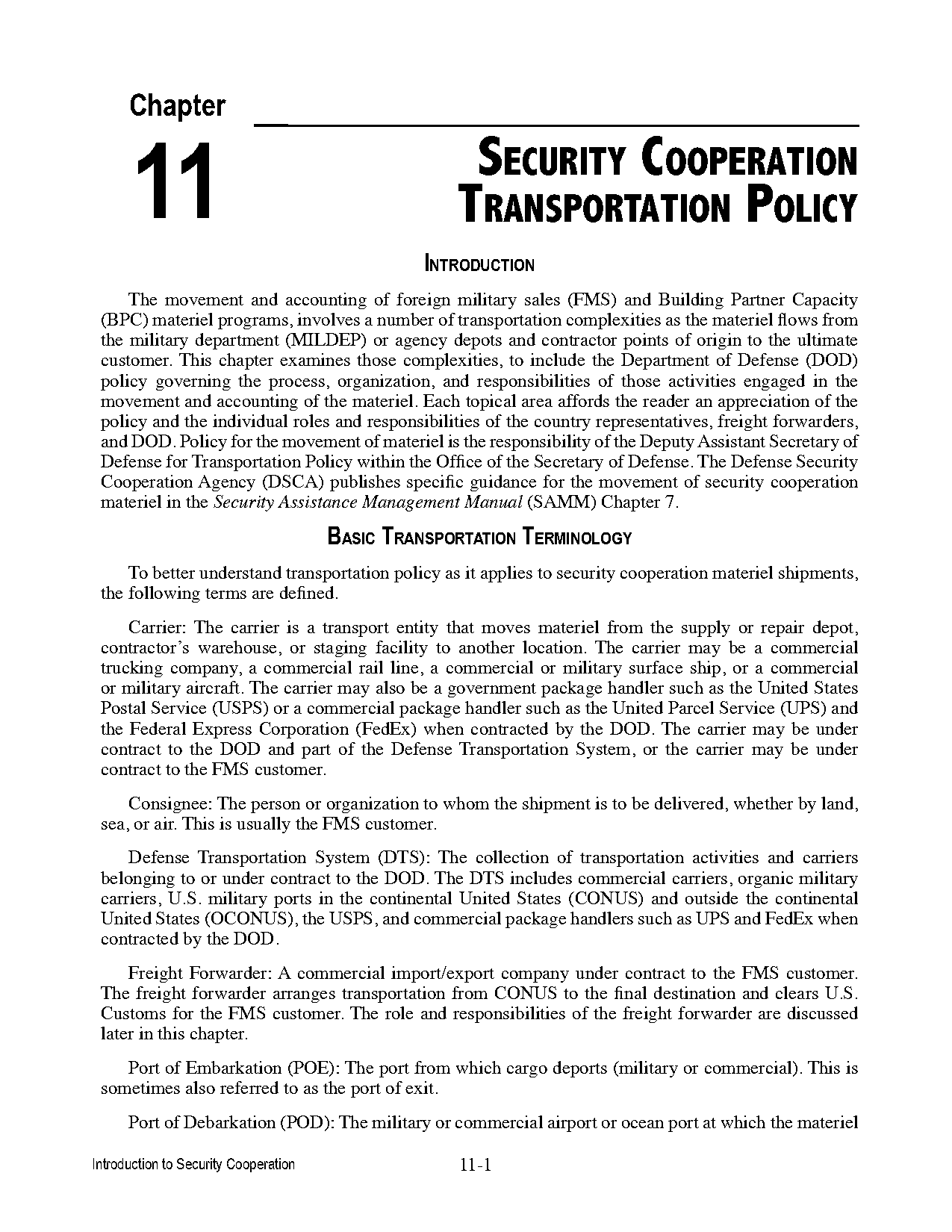 security cooperation and policy