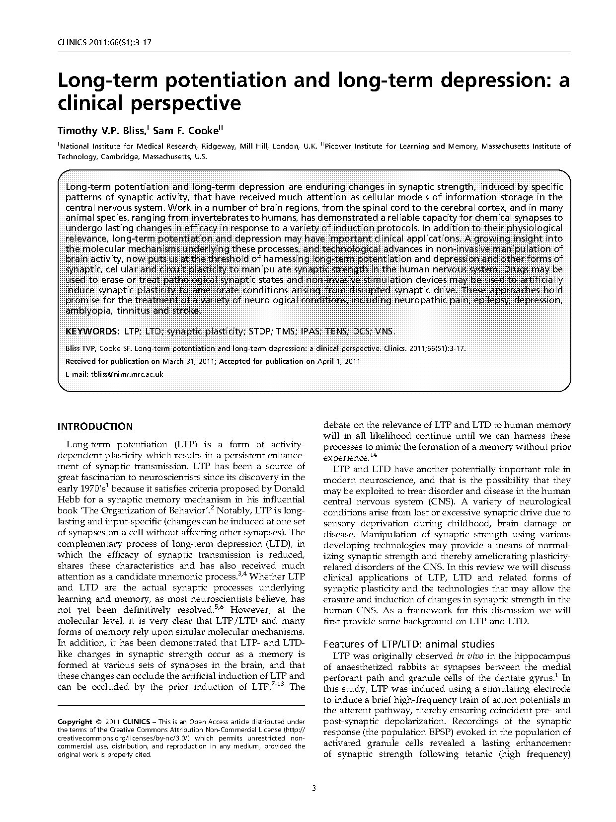 associative long term potentiation definition