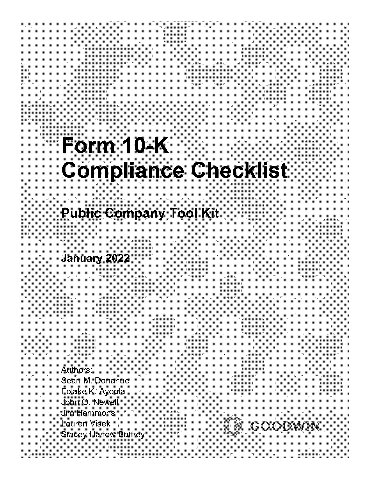 public company compliance checklist