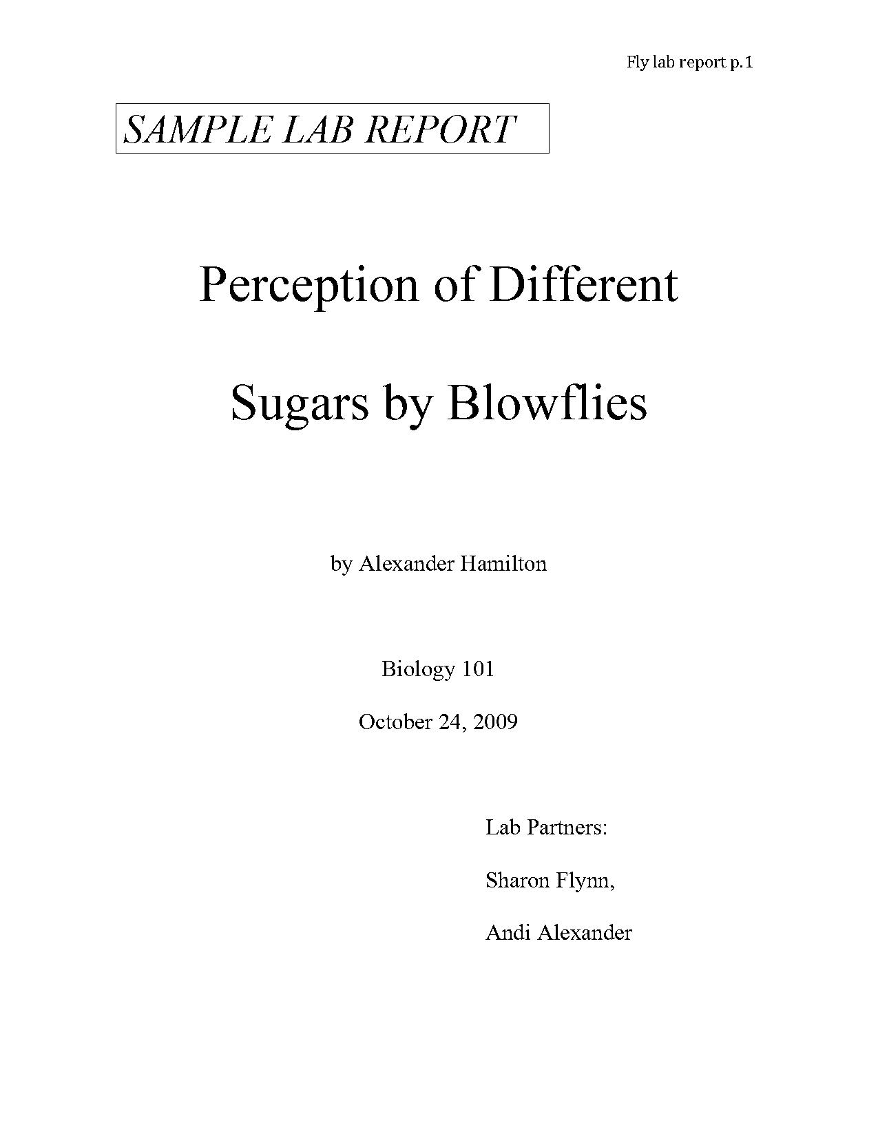 lab report method sample