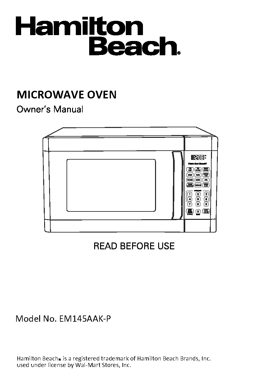 hamilton beach microwave directions