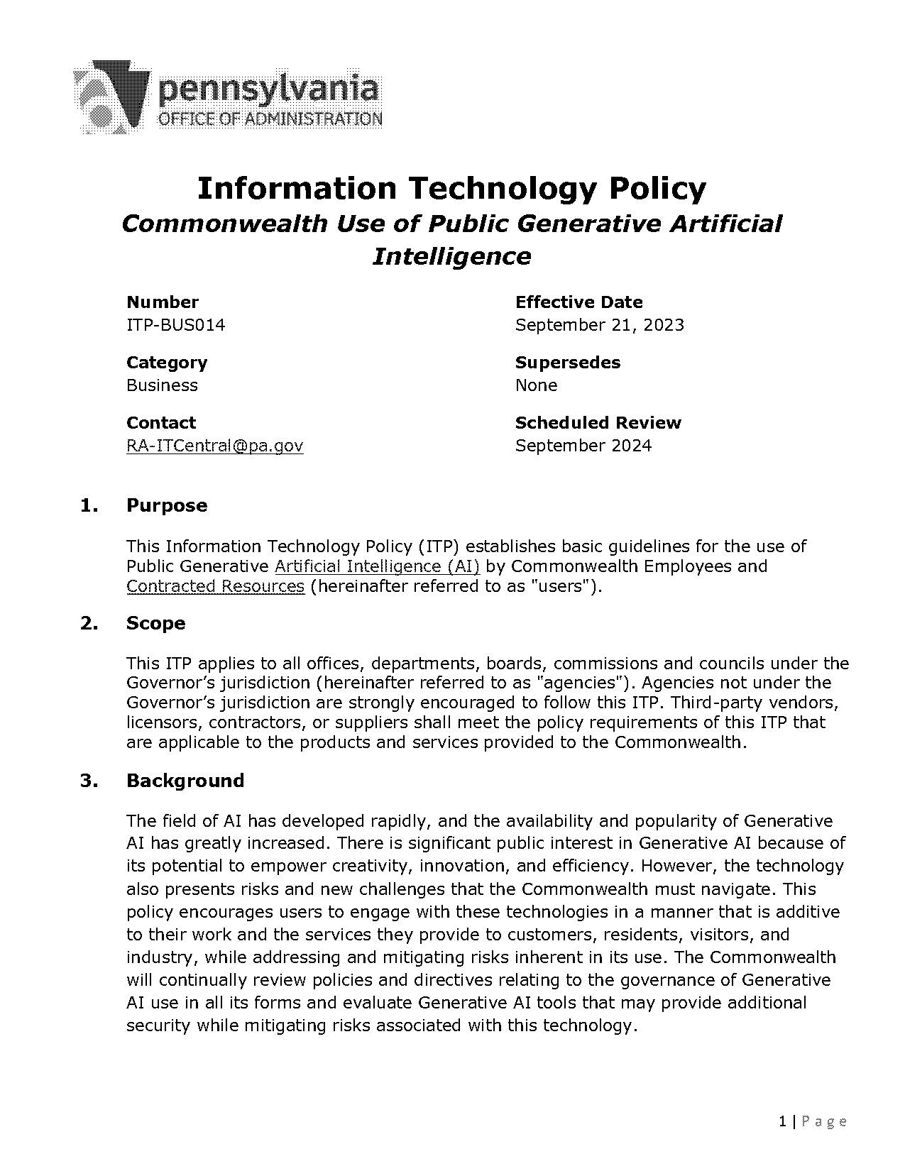 government policies artificial technology